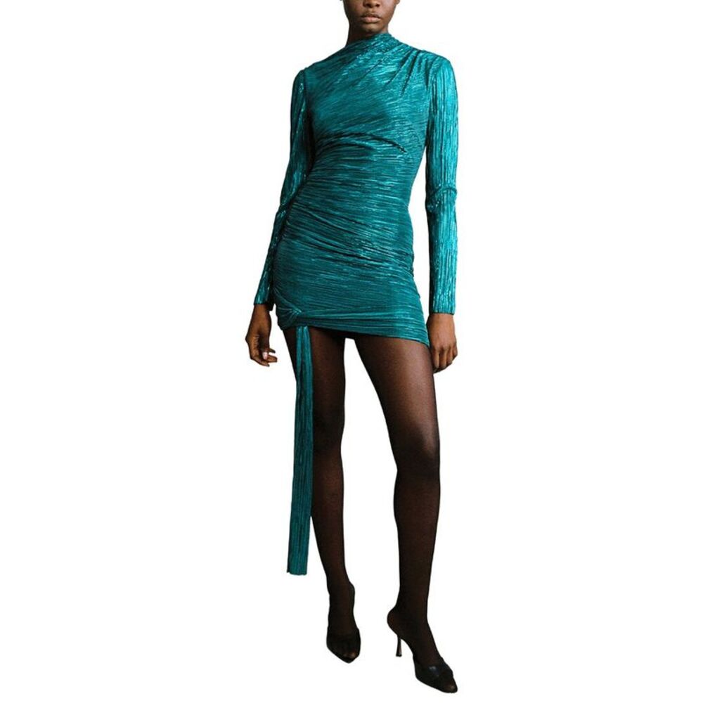 Sabina Musayev Womens Sagitta Mini Dress, Teal